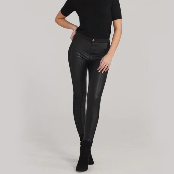 SECOND Yoga Jeans Rachel Skinny Vegan Leather Jeans NWT - Picture 1 of 5